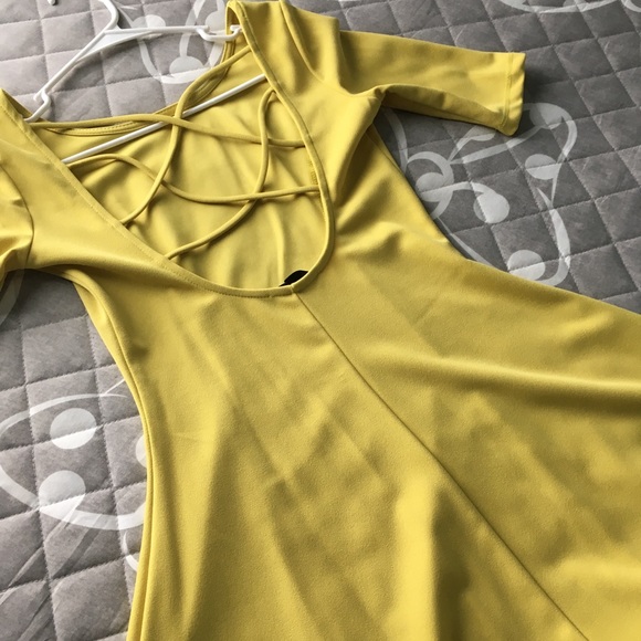 NWOT yellow/lime skater dress - Picture 2 of 3